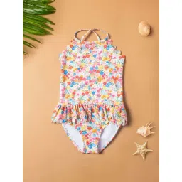 Baby Moo Kids Pink Floral Print Swimming Costume-image-16