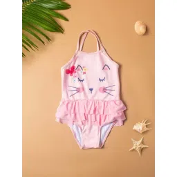 Baby Moo Kids Pink Printed Swimming Costume-image-15