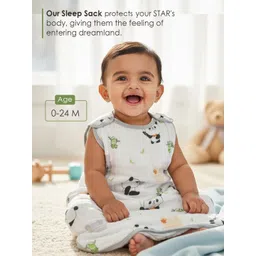 Baby Moo Kids White & Pink Printed 6 Layer Muslin Baby Sleeping Bag-image-31