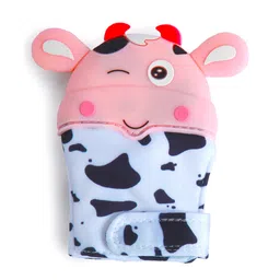 Baby Moo Winking Cow Teething Mitten - Pink White-image-45
