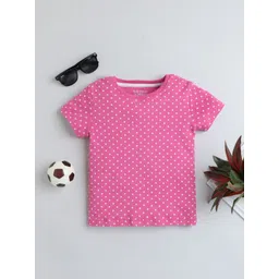 Baby Nation Girls Polka Dot Printed Pure Cotton T-shirt-picture-31