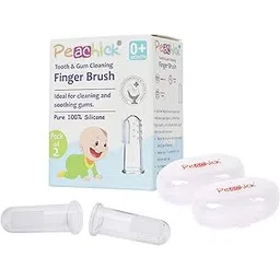 Baby Silicone Finger Toothbrush with Travel Case – Gentle Gum Massage, Easy Cleaning, and Soothing Oral Care for Infants, Pack of 2 image 1