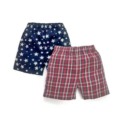 Babyhug 100% Cotton Boxers Star Print Pack of 2 - Blue Red-picture-12