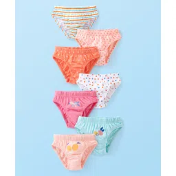 Babyhug 100% Cotton Floral & Polka Dots Printed Panties Pack of 7 - Multicolour-picture-20