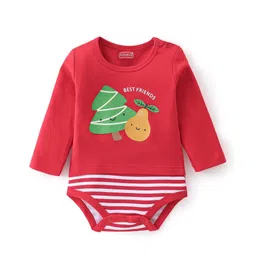 Babyhug 100% Cotton Full Sleeves Onesie With Fruits Print - Red-picture-20