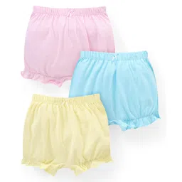 Babyhug 100% Cotton Knit Bloomer Pack of 3 - Multicolour-picture-35