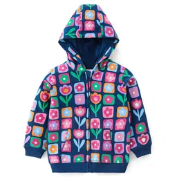 Babyhug 100% Cotton Knit Full Sleeves Sweatshirt Floral Print - Navy Blue-picture-14