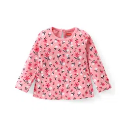 Babyhug 100% Cotton Knit Full Sleeves T-Shirt with Floral Print -Pink-picture-15