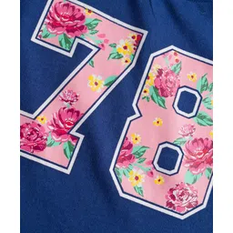 Babyhug 100% Cotton Knit Full Sleeves T-Shirt with Sport Theme Print - Royal Blue image 4