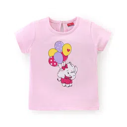 Babyhug 100% Cotton Knit Half Sleeves Tee with Elephant Graphics - Purple-picture-25