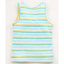 Babyhug 100% Cotton Knit Sleeveless Set of Vests With Anti Bacterial Finish Dino Print Pack of 3 - Multicolour image 3