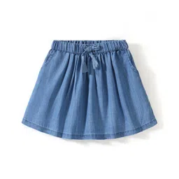 Babyhug 100% Cotton Mid Thigh Frill Skirt Solid Colour - Blue-picture-22
