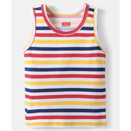 Babyhug 100% Cotton Single Jersey Knit Sleeveless Sando With Stripes - Yellow-picture-38