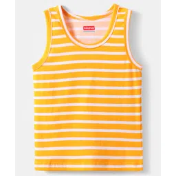 Babyhug 100% Cotton Single Jersey Knit Sleeveless Sando With Stripes - Yellow-picture-30