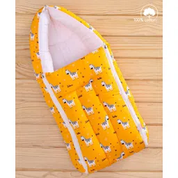 Babyhug 100% Cotton Sleeping Bag cum Carry Nest Zebra Print - Orange-picture-10