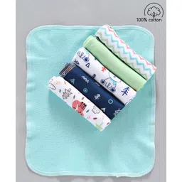 Babyhug 100% Cotton Wash Cloth Pack of 6 - Multicolor-image-13