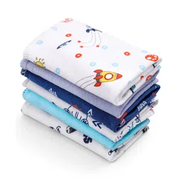 Babyhug 100% Cotton Wash Cloth Pack of 6 - Multicolor-image-45