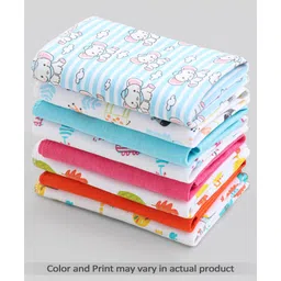 Babyhug 100% Cotton Wash Cloth Pack of 8 - Multicolor-image-12