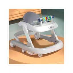 Babyhug 2 in 1 Baby Walker with Anti Fall Protection & Adjustable Height-Grey| Push Walker| Rear Wheels with Speed Control| Soft Padded Seat| Smooth Swivel Wheels| Musical Toy Tray with Engaging Toys-picture-35
