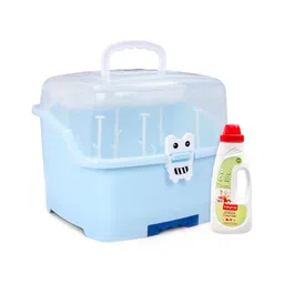 Babyhug 2 in 1 Bottle Drying Rack with Storage Box - Blue & Liquid Cleanser - 550 ml Combo Pack-picture-18