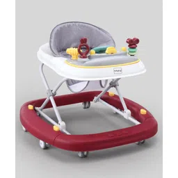 Babyhug 2 In 1 Multifunctional Baby Walker Cum Rocker With 3 Level Height Adjustment & Musical Play Tray- Red-picture-29