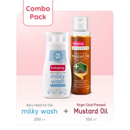 Babyhug Advanced Cold Pressed Extra Virgin Mustard oil 100 ml  & Babyhug Daily Head To Toe Milky Wash - 200 ml-picture-18