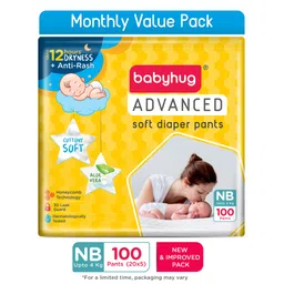 Babyhug Advanced Pant Style Diapers Monthly Box Pack New Born (NB) Size - 100 Pieces-picture-23