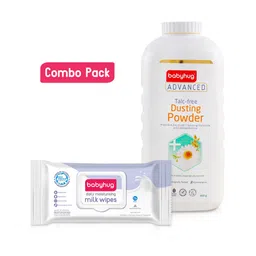 Babyhug Advanced Talc-Free Dusting Powder - 400gm &   Babyhug Daily Moisturising Milk Wipes - 72 Pieces-image-41