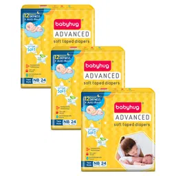 Babyhug Advanced Tape Style Diapers New Born Size - 24 Pieces - (Pack of 3)-picture-28