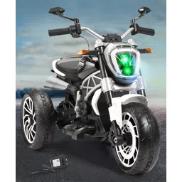 babyhug Baby Super Harley Kids Three Wheel Battery Operated Ride on Bike With Music & Lights - Black-picture-12
