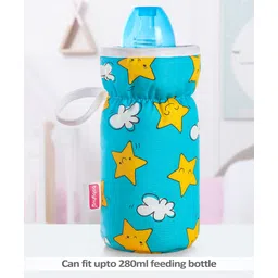 Babyhug Bottle Cover with Star Cloud Print Large Blue - Fits Upto 330 ml Bottle-picture-28