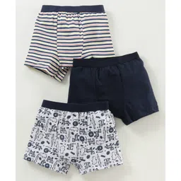 Babyhug Briefs Printed Pack of 3 - Blue-picture-23