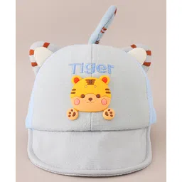 Babyhug Cotton Baseball Cap Tiger Design Blue - Diameter 15 cm-picture-19