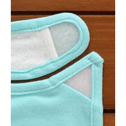 Babyhug Cotton Bibs Bear Embroidery Set of 3 - Blue & White image 5