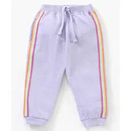 Babyhug Cotton Full Length Lounge Pant Solid - Lavender-picture-34