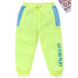 Babyhug Cotton Full Length Lounge Pant Text Print - Lime Green-picture-37