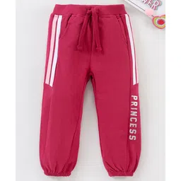 Babyhug Cotton Full Length Lounge Pant Text Print - Maroon-picture-30