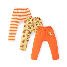 Babyhug Cotton Interlock Knit Full Length Diaper Pants Stripes & Tiger Print Pack of 3 - Multicolor-picture-24