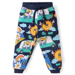 Babyhug Cotton Knit Full Sleeves Animals Printed  T-Shirt & Pants Set - Multicolor image 4