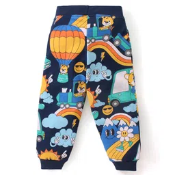 Babyhug Cotton Knit Full Sleeves Animals Printed  T-Shirt & Pants Set - Multicolor image 5