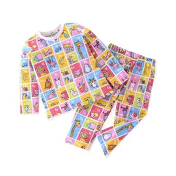 Babyhug Cotton Knit Full Sleeves Night Suit With Animals Print - Multicolour-picture-38