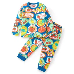 Babyhug Cotton Knit Full Sleeves  Night Suit With Fruits & Veggies Print - Multicolor-picture-18