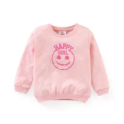 Babyhug Cotton Knit Full Sleeves Sweatshirt with EMOJI Graphics- Pink-picture-16