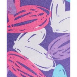 Babyhug Cotton Knit Full Sleeves Sweatshirt with Heart Print - Purple image 4