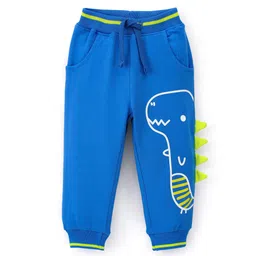 Babyhug Cotton Looper Knit Full Length Lounge Pant Dino Printed - Blue-picture-32