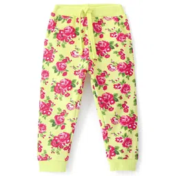 Babyhug Cotton Looper Knit Full Length Lounge Pant Floral Printed - Green-picture-31