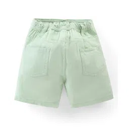 Babyhug Cotton Mid Thigh Shorts with Suspender - Blue image 2