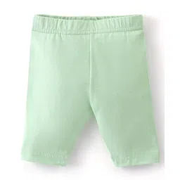 Babyhug Cotton Single Jersey Knit Capri Length Leggings Floral Print Pack of 3 - Green Pink & Yellow image 2