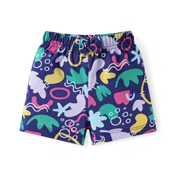 Babyhug Cotton Single Jersey Knit Mid Thigh Shorts With Floral & Polka Dot Print Pack of 3 - Pink Navy & Yellow image 2