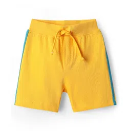 Babyhug Cotton Single Jersey Knit Shorts with Tropical Theme Print Pack of 3 - Yellow Orange & Blue image 4
